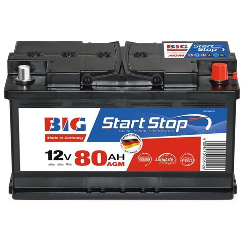 Big autobatterie agm - big, 80ah